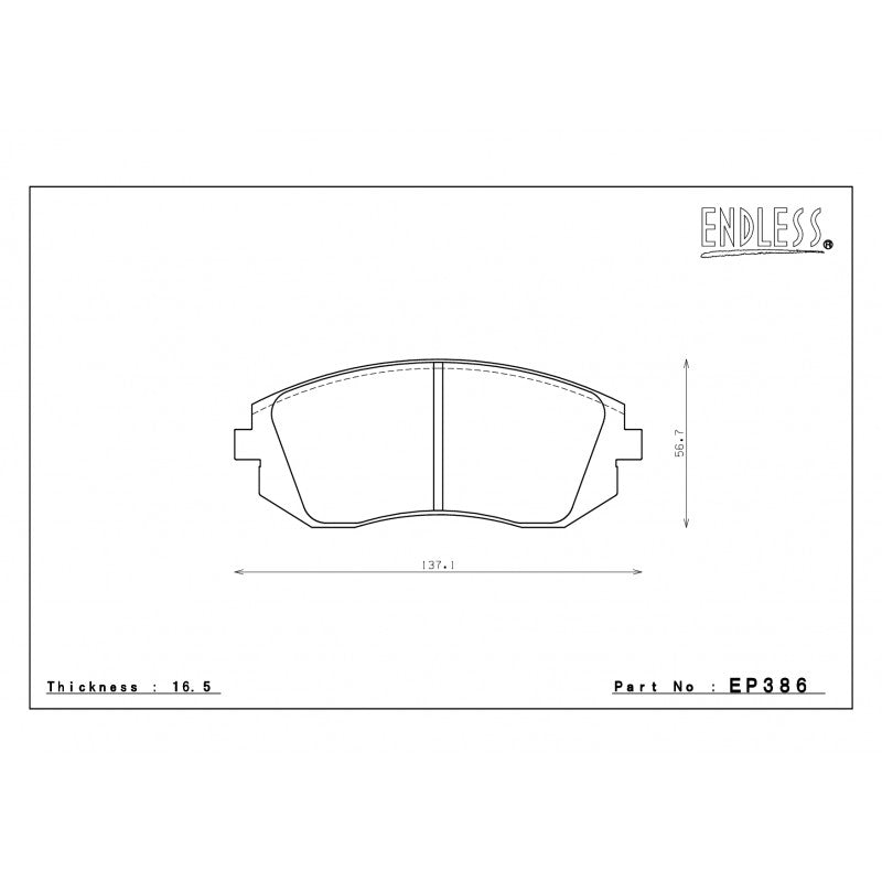 ENDLESS EP386MX72Plus Гальмівні колодки перед для SUBARU BRZ/FORESTER/IMPREZA/WRX/ TOYOTA GT86 Photo-0 