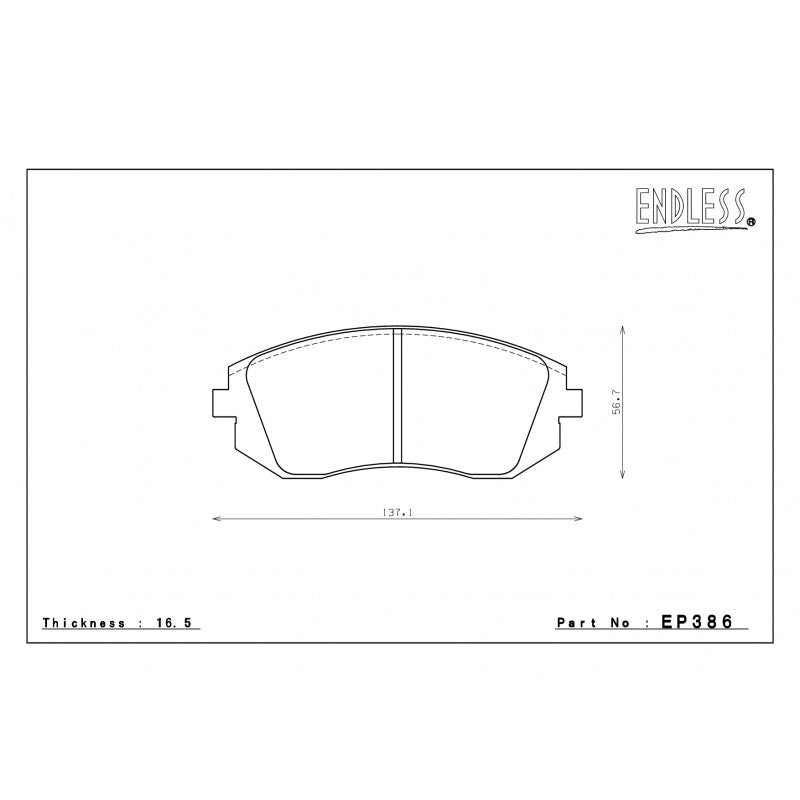 ENDLESS EP386MX72Plus Гальмівні колодки перед для SUBARU BRZ/FORESTER/IMPREZA/WRX/ TOYOTA GT86 Photo-1 