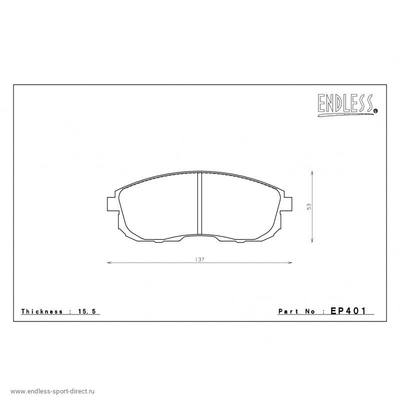 ENDLESS EP401SSY Гальмівні колодки перед для NISSAN JUKE/CUBE/MAXIMA/SENTRA SE/SE-R/SUZUKI SX-4 Photo-1 