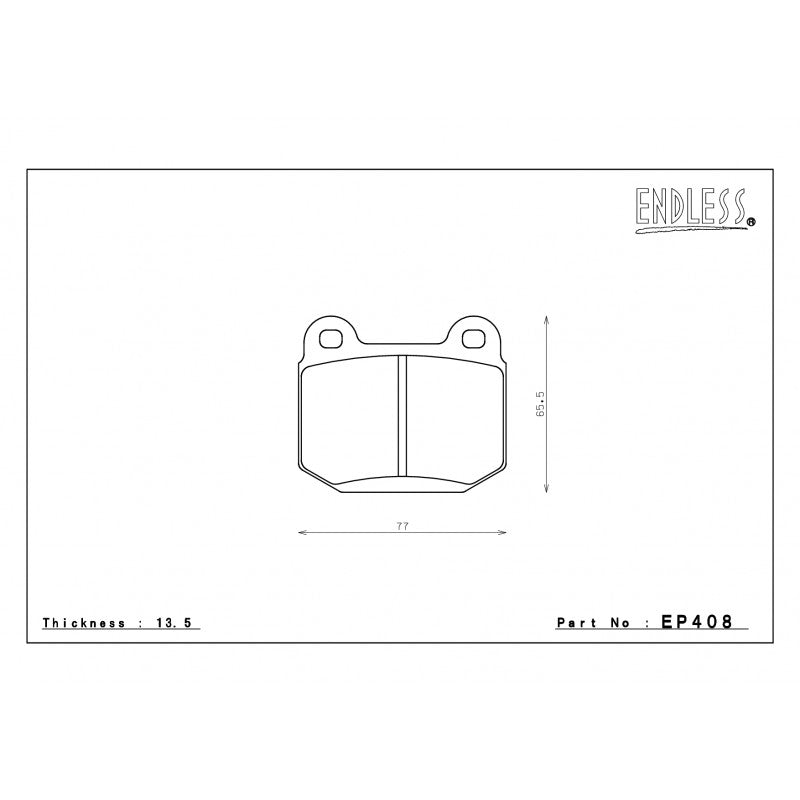 ENDLESS EP408SSY Гальмівні колодки задні для INFINITI G35 (02-04)/NISSAN 350Z (03-07) BREMBO Photo-1 