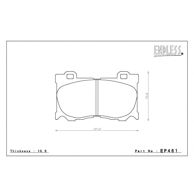 ENDLESS EP461MX72PLUS Гальмівні колодки перед INFINITI G37/M37/FX37/FX50/NISSAN 370Z (Akebono) Photo-1 