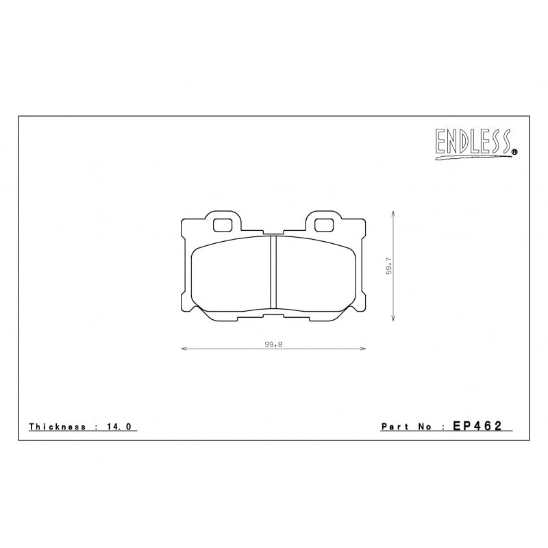 ENDLESS EP462MX72PLUS Гальмівні колодки зад для INFINITI G37/M37/FX37/FX50/NISSAN 370Z (Akebono) Photo-0 
