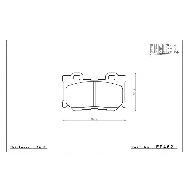 ENDLESS EP462MX72PLUS Гальмівні колодки зад для INFINITI G37/M37/FX37/FX50/NISSAN 370Z (Akebono) Photo-1 