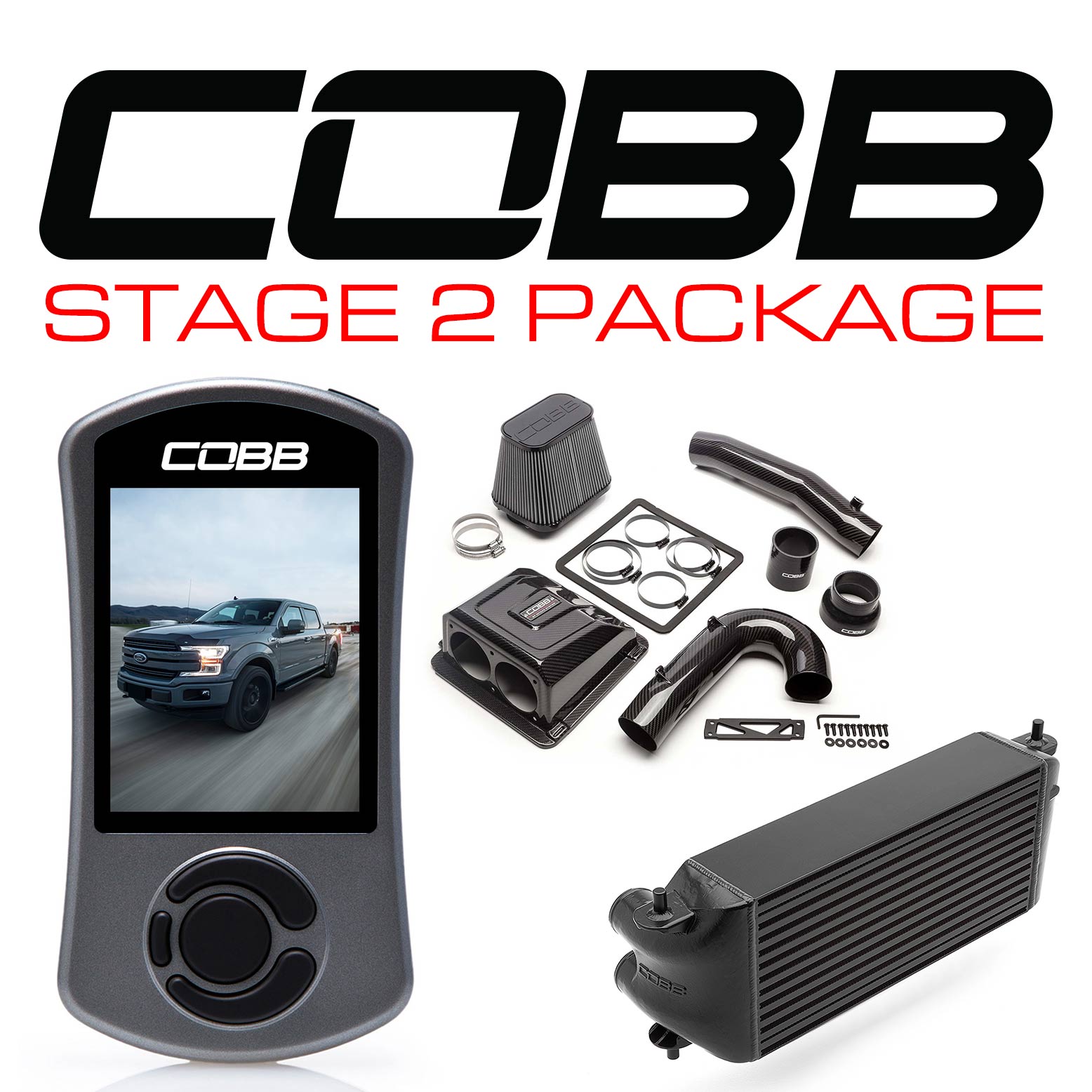 COBB FOR0060S20BK-TCM-RED Пакет потужності Stage 2 Redline Чорний для FORD F-150 Ecoboost 3.5L 2017-2019 Photo-0 