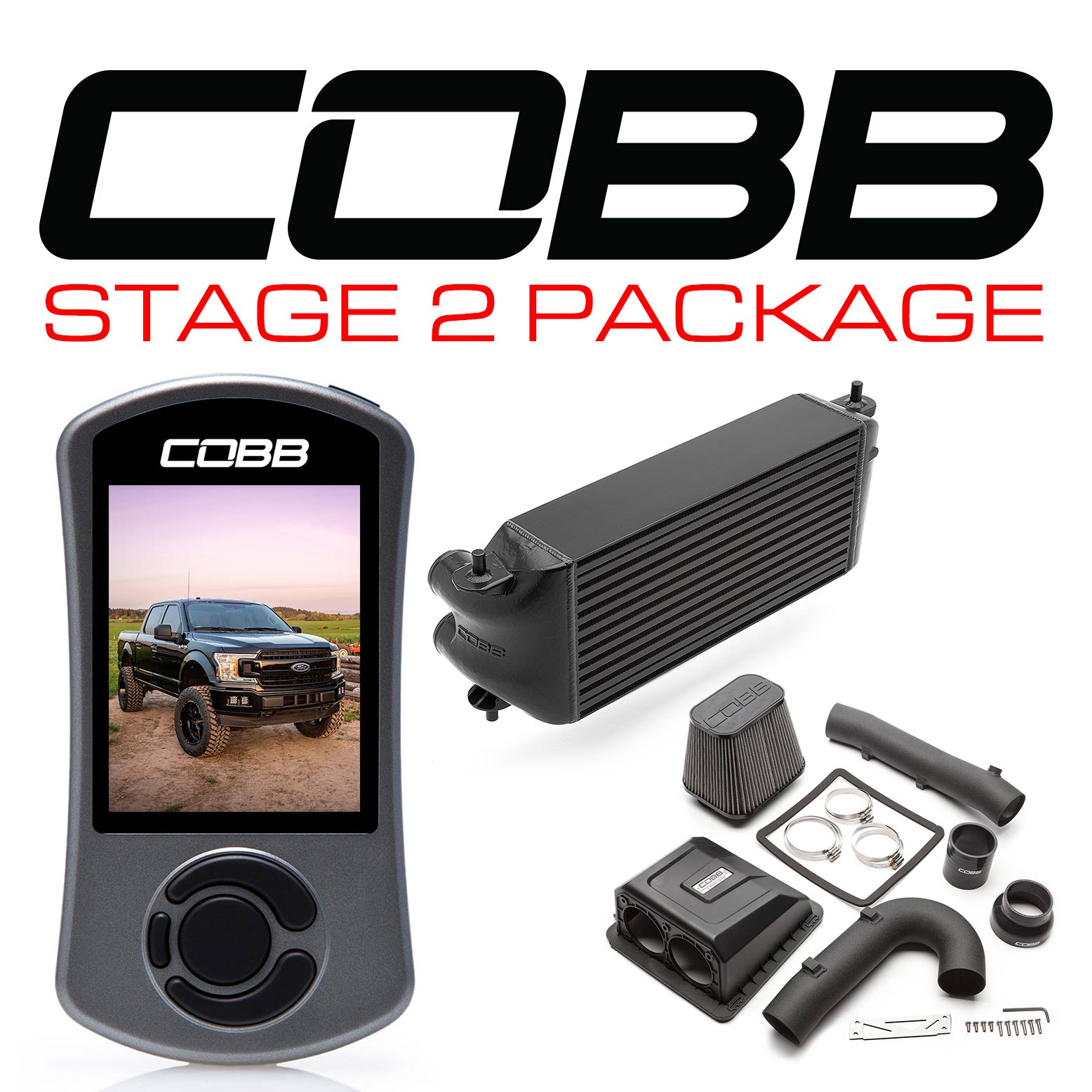 COBB FOR0070S20BK Пакет потужності Stage 2 Чорний для FORD F-150 Ecoboost 3.5L 2020 Photo-1 