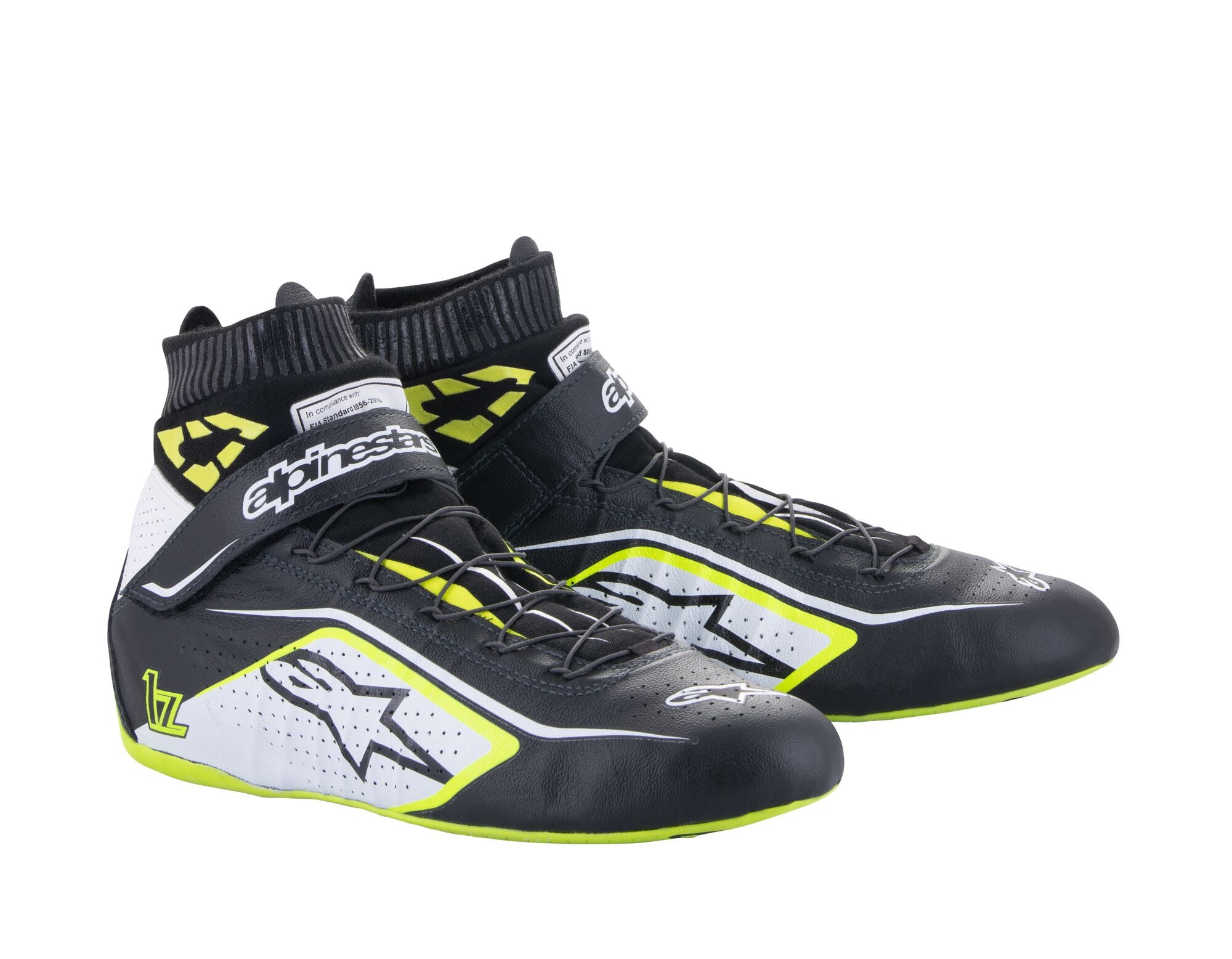 ALPINESTARS 2715020_158_6 Кросівки TECH 1Z v2 Racing, FIA 8856-2018, чорний/жовтий флуо/білий, Розмір 38 Photo-1 