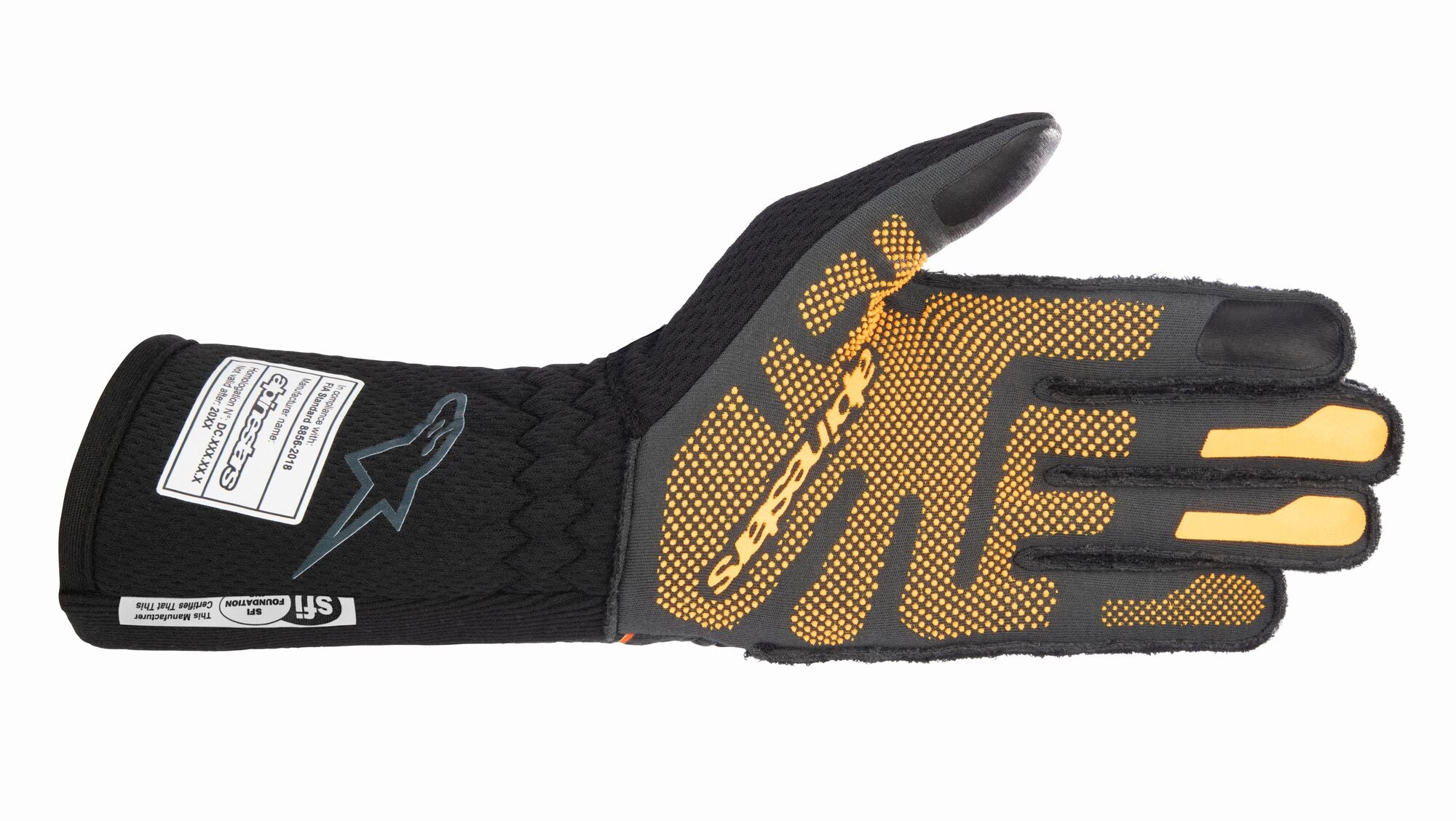 ALPINESTARS 3550123_156_M Гоночні рукавички TECH 1-ZX v3, FIA 8856-2018, чорний/помаранчевий флуо, розмір M Photo-2 