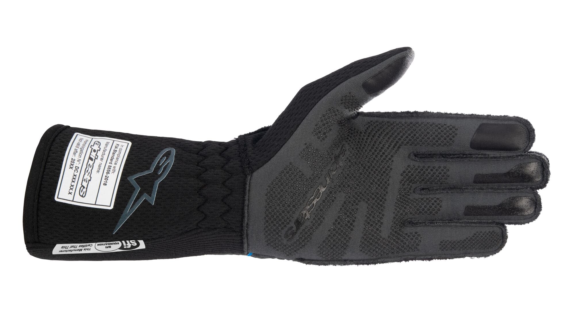 ALPINESTARS 3550123_17_XXL Гоночні рукавички TECH 1-ZX v3 Racing, FIA 8856-2018, чорні/сині, Розмір 2XL Photo-2 