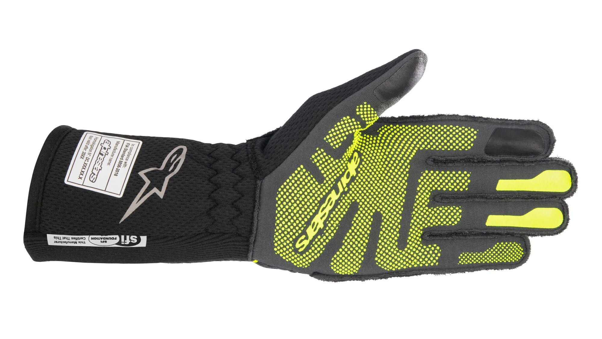 ALPINESTARS 3550123_9151_XXL Гоночні рукавички TECH 1-ZX v3 FIA 8856-2018, сірий/ чорний/ жовтий флуо, Розмір 2XL Photo-2 