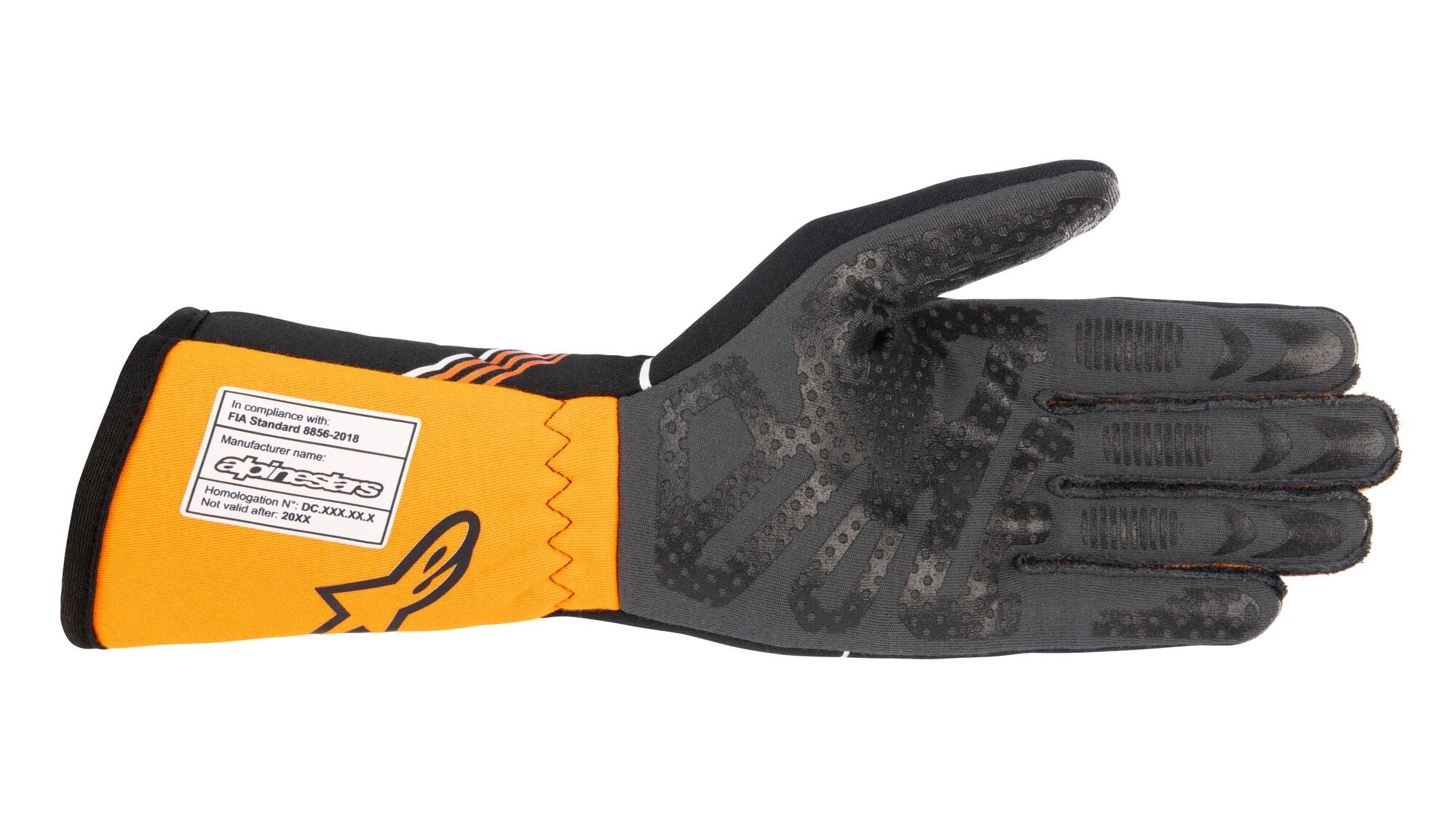 ALPINESTARS 3551023_156_XXL Гоночні рукавички TECH 1-RACE v3, FIA 8856-2018, чорний/помаранчевий флуо, Розмір 2XL Photo-2 