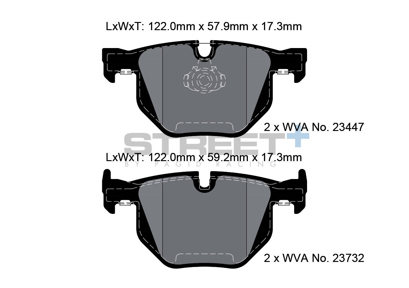 PAGID T8031SP2001 Гальмівні колодки задні STREET+ для BMW X5 (E70, F15, F85) / X6 (E71, E72, F16, F86) Photo-1 
