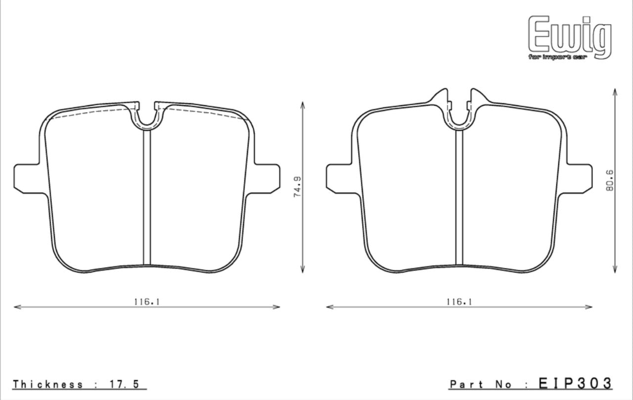 ENDLESS EIP303MX72 Гальмівні колодки задні для BMW M5 F90 Photo-1 