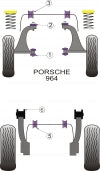 POWERFLEX PFR57-106 x2 Передня втулка заднього важеля для PORSCHE 964 Carrera (1989 - 1994) Photo-2 