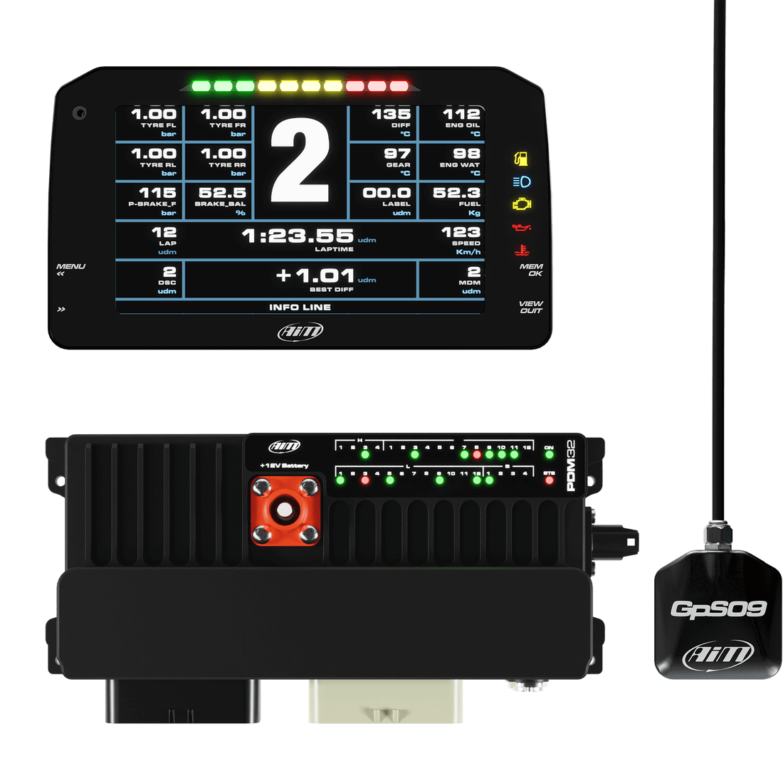 AIM PDM-32-6-I К-т модуля розподілу живлення PDM32 з 6" дисплеєм і записом даних GPS Photo-0 