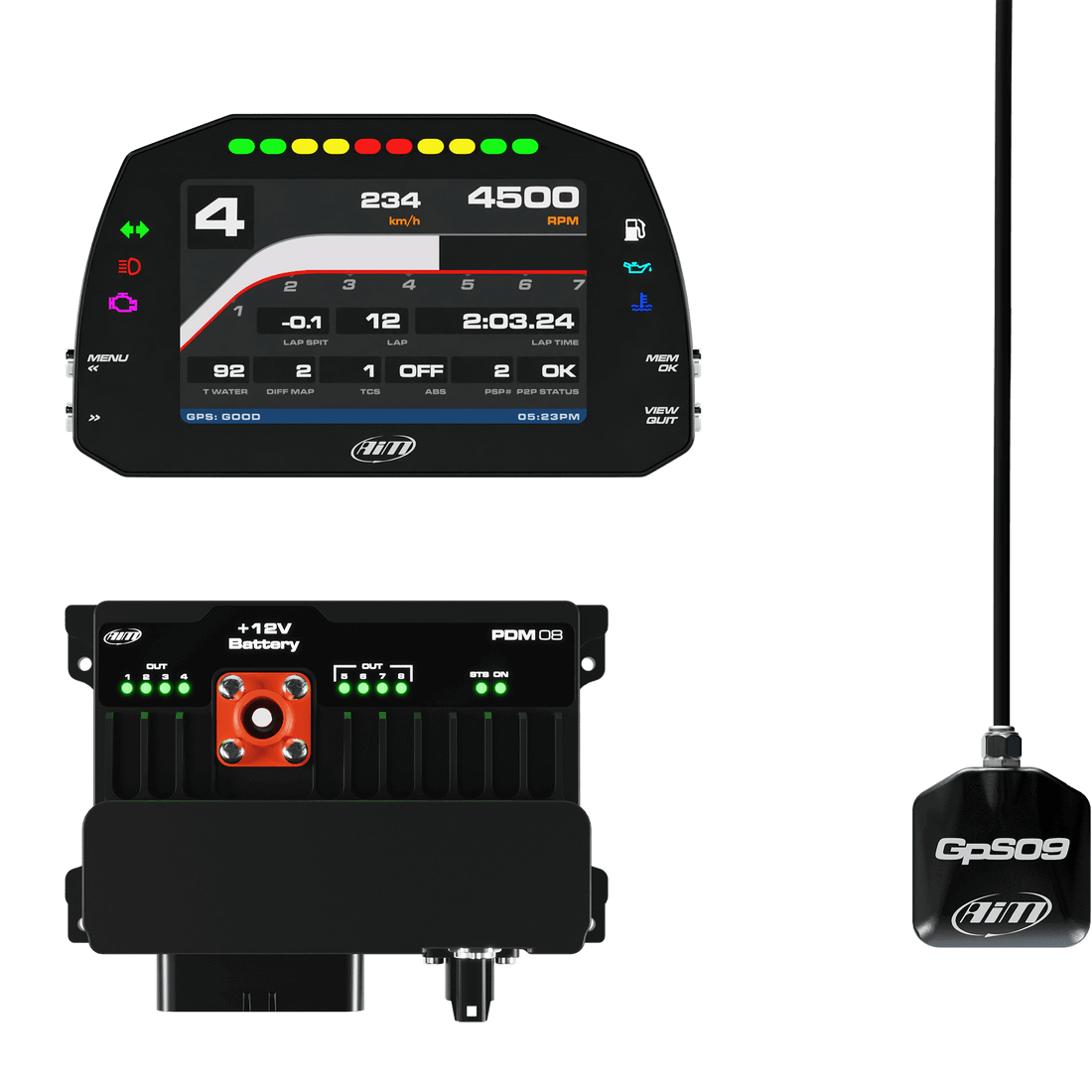 AIM PDM-8-5-I К-т модуля розподілу живлення PDM08 з 5" дисплеєм і записом даних GPS Photo-0 