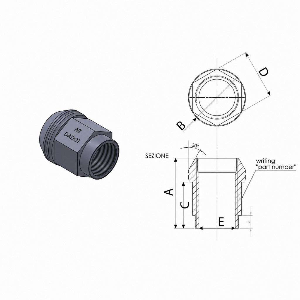 A.I.TECH AIT-DADO-6BLK Гайка 14x1,5 Чорний для VW / AUDI / PORSCHE / BMW Mini 2006+ Photo-1 