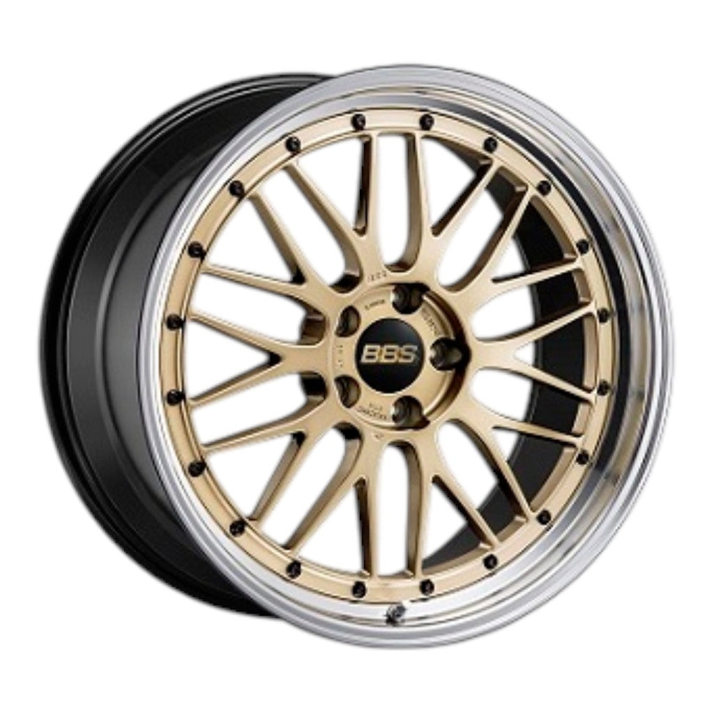 BBS LM553GL-BKBD Кований двоскладовий алюмінієвий колісний диск LM LM553 R18×9 ET30 / 5x120 PFS, золотиста центральна частина та чорний полірований обід з алмазним проточуванням (GL-BKBD) Photo-0 