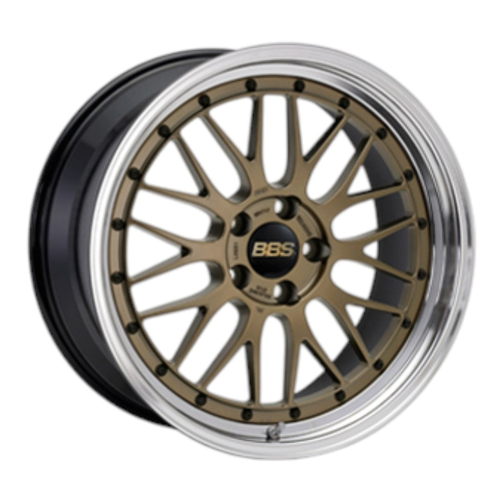 BBS LM554MGL-BKBD Кований двоскладовий алюмінієвий колісний диск LM LM554 R18×10 ET25 / 5x120 PFS, матова золотиста центральна частина та чорний полірований обід з алмазним проточуванням (MGL-BKBD) Photo-0 
