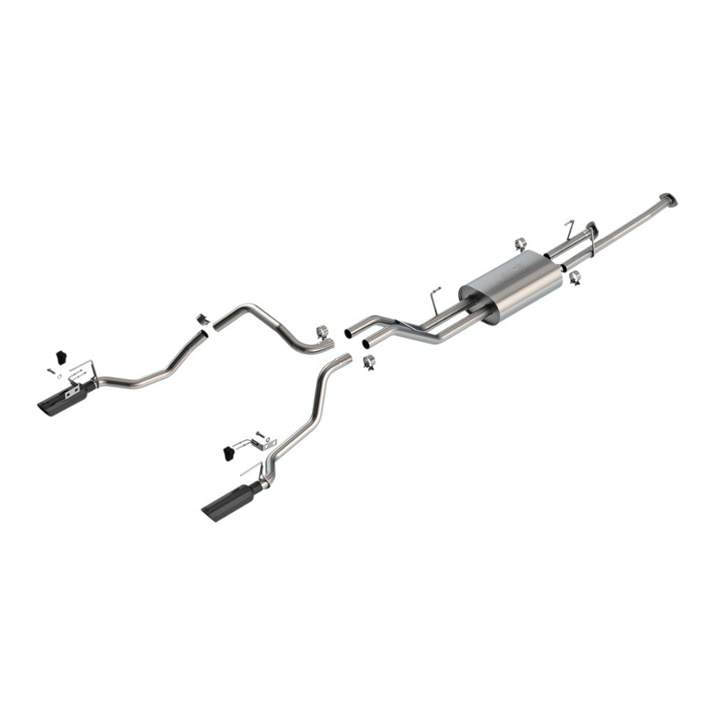 BORLA 140333BC Вихлопна система Cat-Back 2.25", Touring (наконечники 4", чорний хром) для TOYOTA Tundra 4.6L / 5.7L 2009-2013 Photo-0 