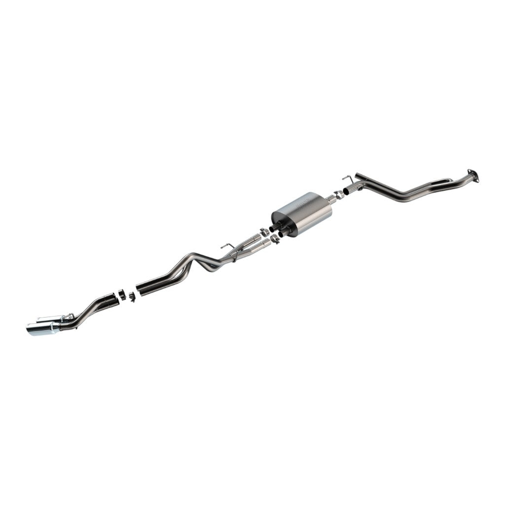 BORLA 141006 Вихлопна система Cat-Back 2.75", S-Type (наконечники 4", світлий хром) для TOYOTA Tacoma 2.4L 2024- Photo-0 