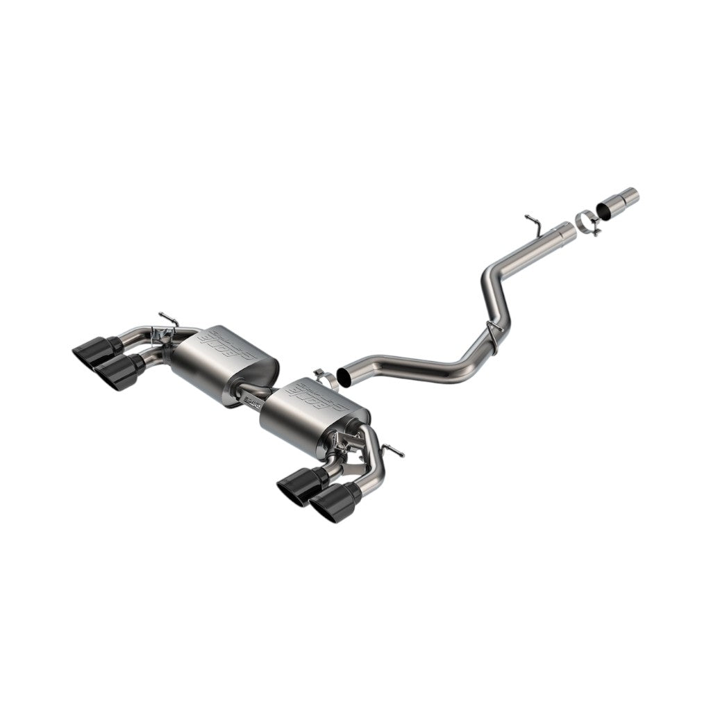 BORLA 141029BC Вихлопна система Cat-Back 3", 2.50", S-Type (насадки 4.5", чорний хром) для VW Golf R (Mk8) 2022-2025 Photo-0 