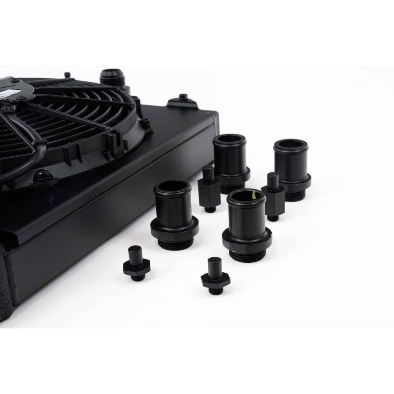 CSF 2858XB Половинний радіатор охолодження з 12″ вентилятором SPAL (чорний) для MITSUBISHI Evolution 7/8/9 Photo-1 