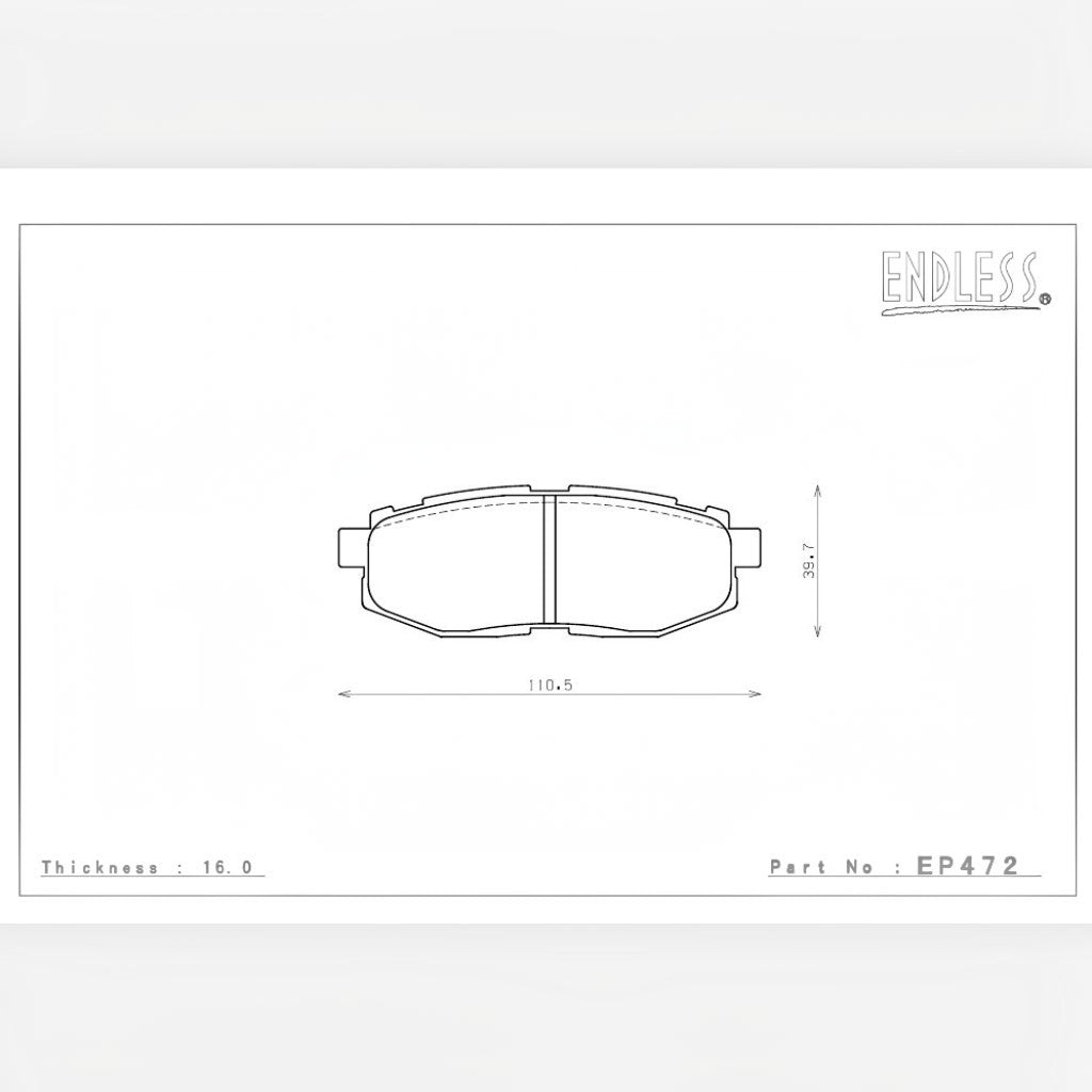 ENDLESS EP472N38SP Задні гальмівні колодки для SUBARU Legacy (BM/BR9) / BRZ / TOYOTA 86 Photo-1 