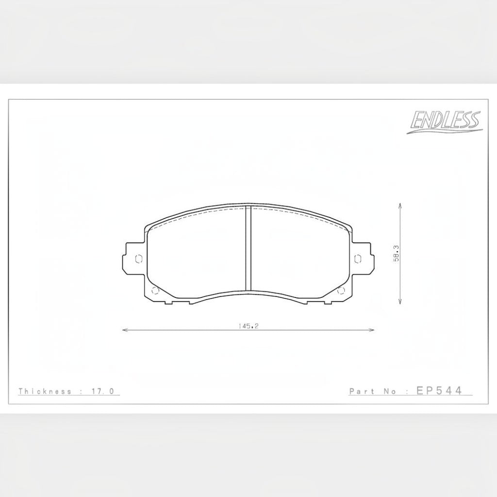 ENDLESS EP544N38SP Передні гальмівні колодки компаунд N38SP для SUBARU Impreza (GT2/GT3/GT6/GT7)/ Impreza G4 (GK2/GK3/GK6/GK7)/Levorg (VN5) 2016+ Photo-1 