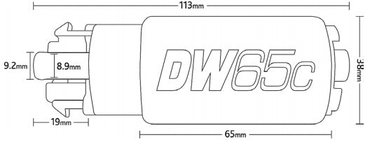 DEATSCHWERKS 9-652-1006 Насос паливний DW65C 265lph compact fuel pump w/mounting clips w/встановити Photo-2 