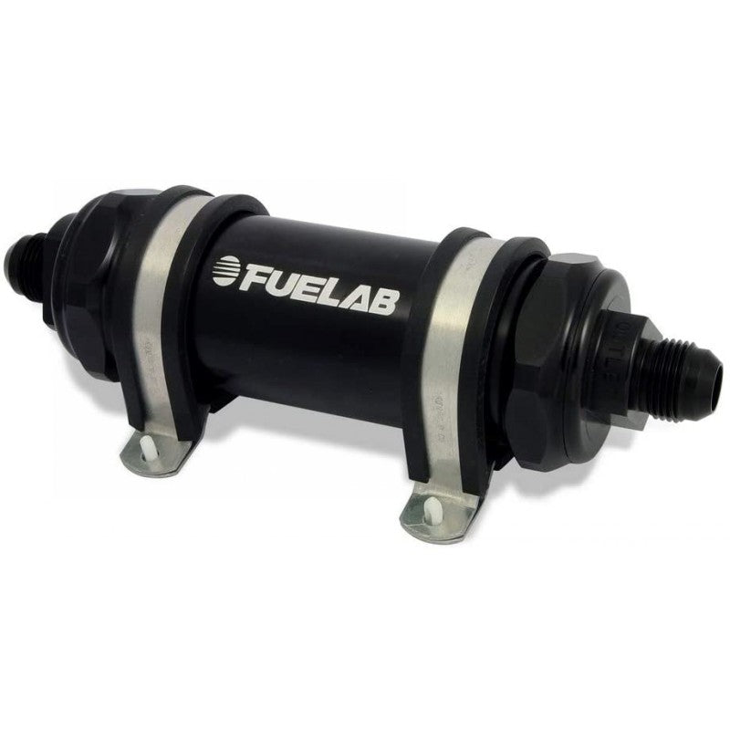 FUELAB 82812-1 Паливний фільтр лінійного типу (8AN вхід/вихід, 5″ 40 мікрон нержавіюча сталь) Чорний Photo-0 
