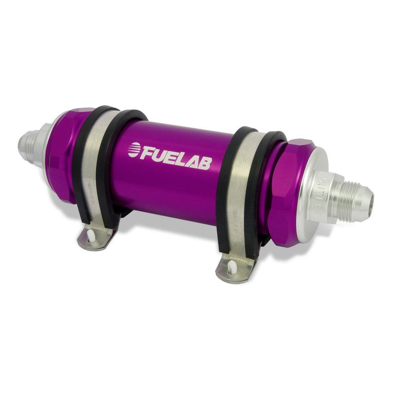 FUELAB 85812-4 Паливний фільтр зі зворотним клапаном (10AN вхід/вихід, 5″ 40 мікрон нержавіюча сталь) Фіолетовий Photo-1 
