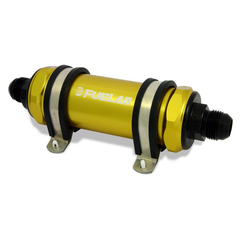 FUELAB 85811-5 Паливний фільтр зі зворотним клапаном (8AN вхід/вихід, 5″ 40 мікрон нержавіюча сталь) Золотий Photo-0 