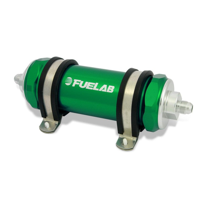 FUELAB 85821-6 Паливний фільтр зі зворотним клапаном (8AN вхід/вихід, 5″ 100 мікрон нержавіюча сталь) Зелений Photo-1 