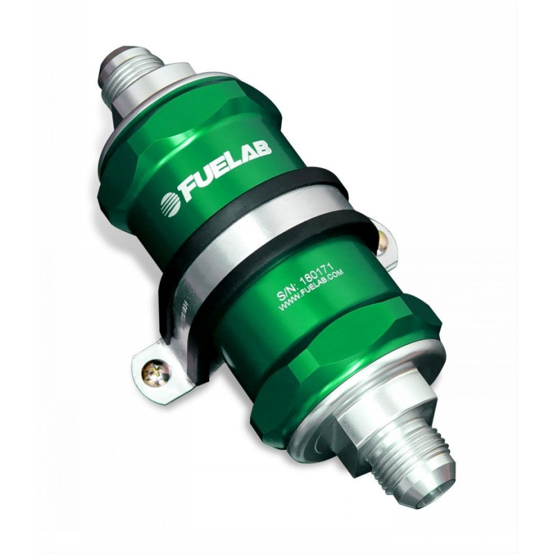 FUELAB 84801-6 Паливний фільтр зі зворотним клапаном (6AN вхід/вихід, 3″ 10 мікрон целюлоза) Зелений Photo-1 