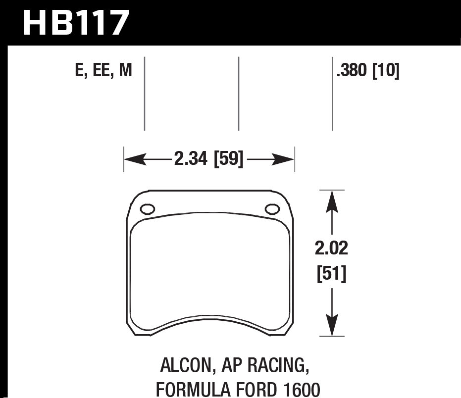 HAWK HB117D.380 Гальмівні Колодки ER-1 Endurance Racing Photo-2 