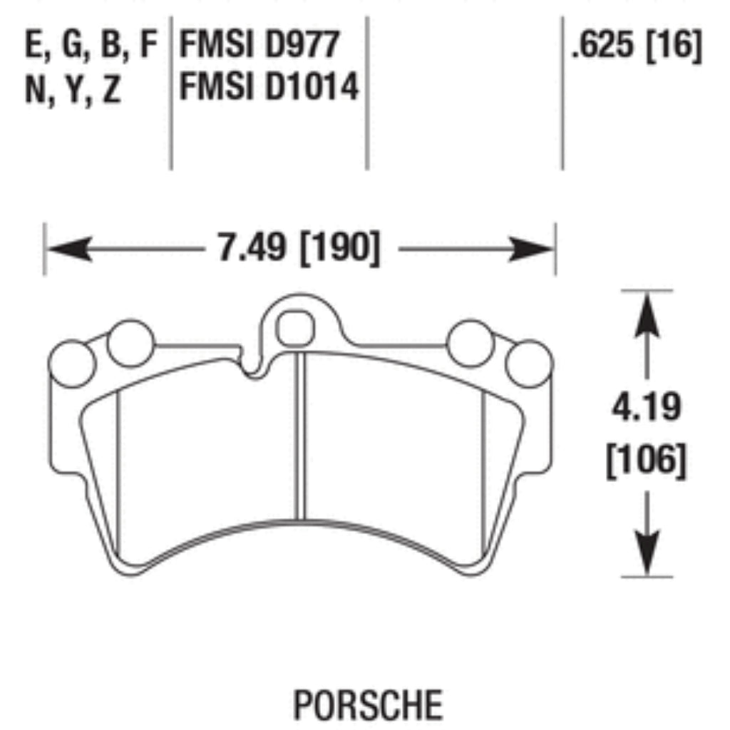 HAWK HB501F.625 Передні гальмівні колодки HPS для AUDI Q7 2006-2015 / VW Touareg / PORSCHE Cayenne 2002-2010 Photo-2 
