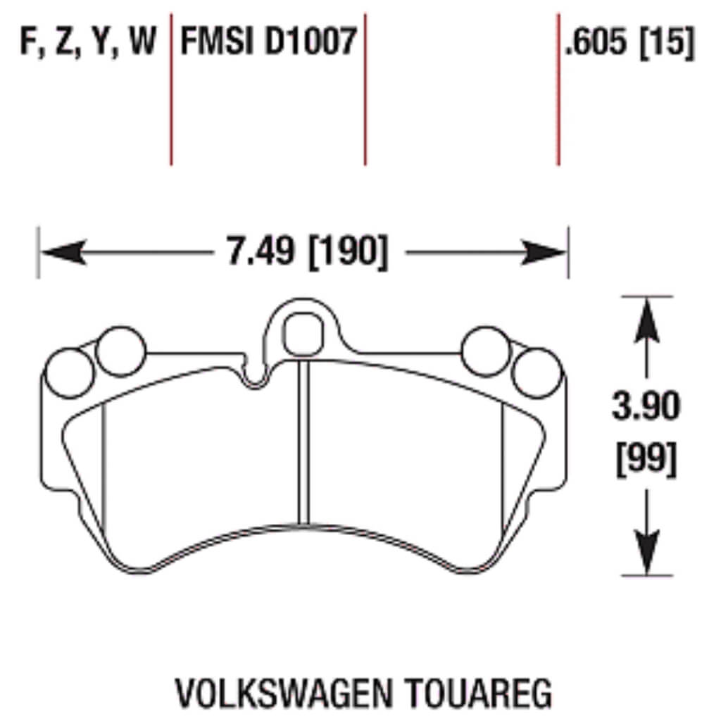 HAWK HB512F.605 Передні гальмівні колодки HPS для VW Touareg 2002-2010 / PORSCHE Cayenne 2002-2010 Photo-3 