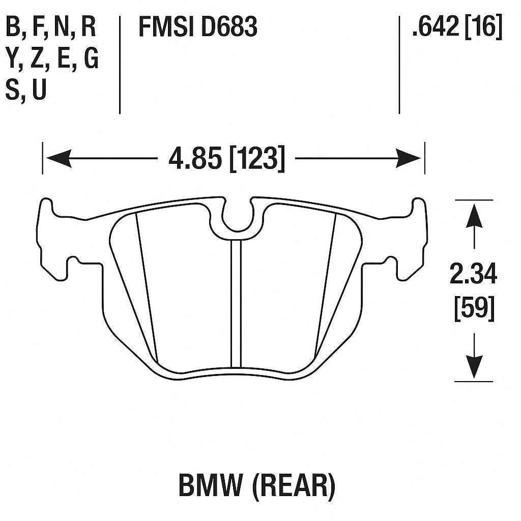 HAWK HB518B.642 Задні гальмівні колодки HPS 5.0 для BMW M3 (E46) 2001-2006 / Z4 M 2006- Photo-1 