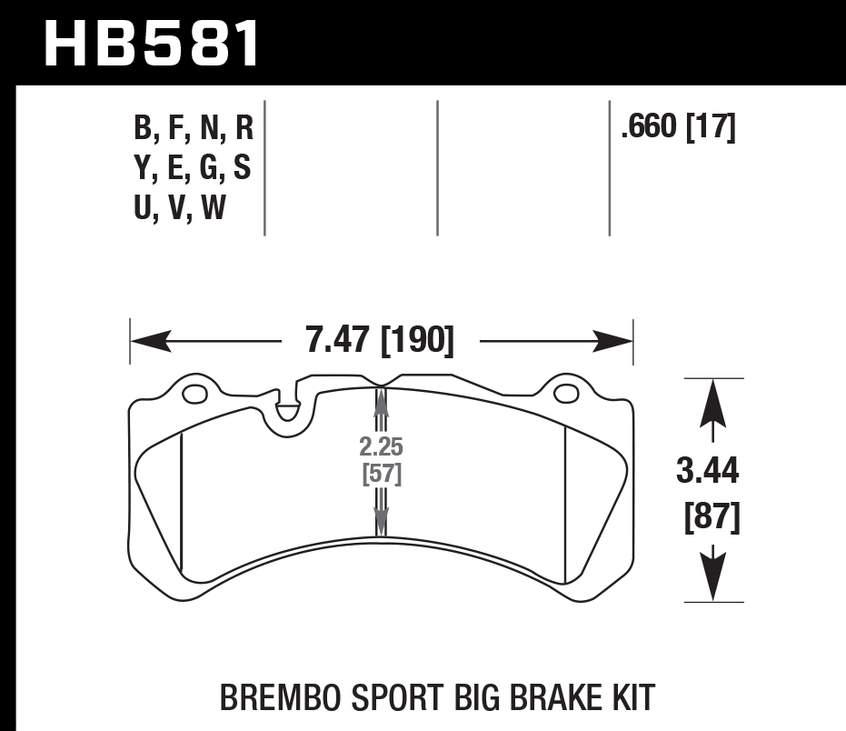 HAWK HB581D.660 Гальмівні Колодки Передні ER-1 Endurance Racing для VOLVO S60 Polestar 2.0L 2017-2018 Photo-2 