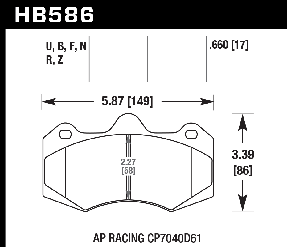 HAWK HB586D.660 Гальмівні Колодки ER-1 Endurance Racing Photo-2 