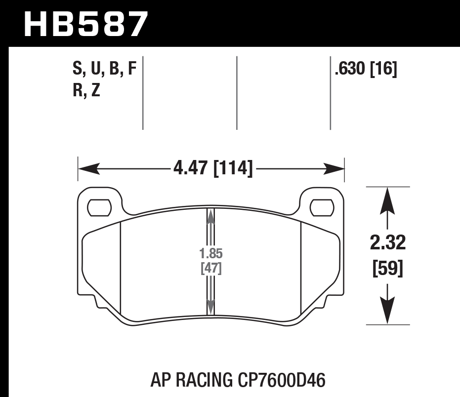 HAWK HB587D.630 Гальмівні Колодки ER-1 Endurance Racing Photo-2 