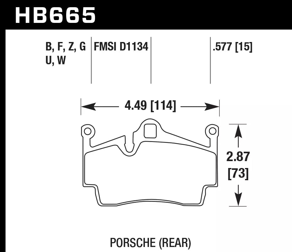 HAWK HB665D.577 Гальмівні Колодки Задні ER-1 Endurance Racing для PORSCHE 718 Cayman Base 2.0L 2019 Photo-2 