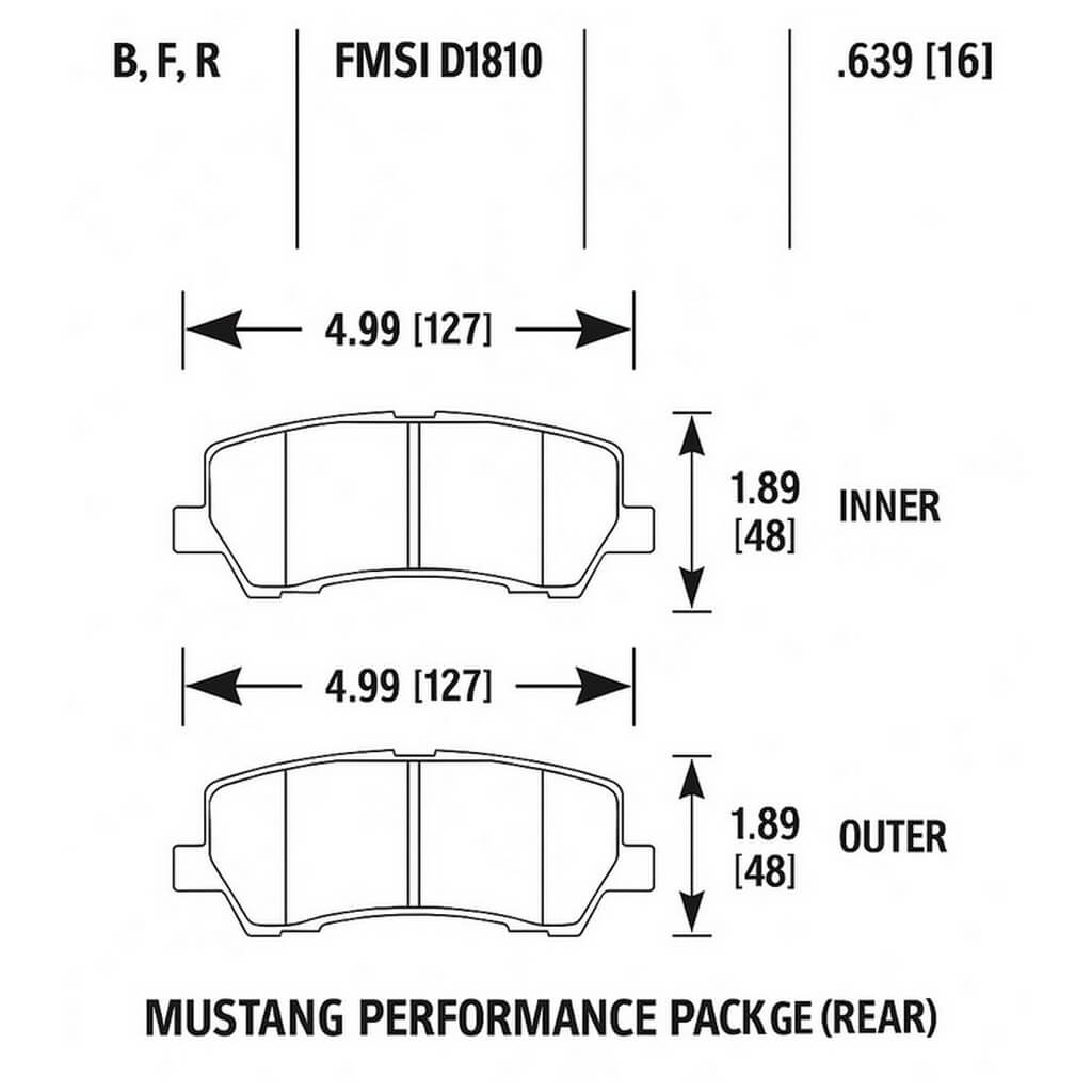 HAWK HB803B.639 Задні гальмівні колодки HPS 5.0 для FORD Mustang EcoBoost / GT (S550) 2015-2022 Photo-1 