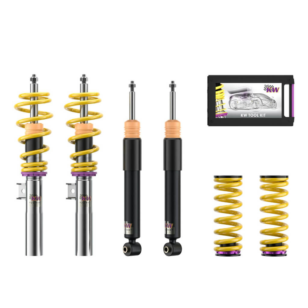 KW 10225097 Комплект койловерів V1 Inox (включаючи деактивацію електронних амортизаторів) для MERCEDES-BENZ CLA 45 AMG (X117) 2015-2019 Photo-0 