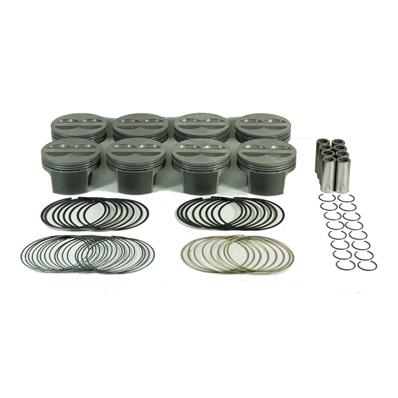 MAHLE 930203660T К-т поршнів з пласким верхом (360cid 4.060 x 1.550CH, 3.480/3.500stroke, 5.700rod, 0.927pin, -5.0cc, 507g, 10.3CR, 4032) для CHEVROLET Small Block Photo-0 