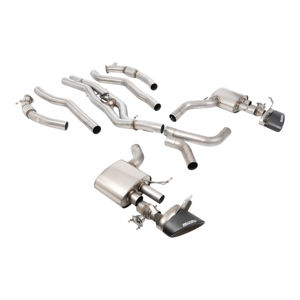 MILLTEK SSXAU1051 Вихлопна система Axle-Back, 3.15" (насадки - карбон) для AUDI RS6 / RS7 (C8) 2019- Photo-0 