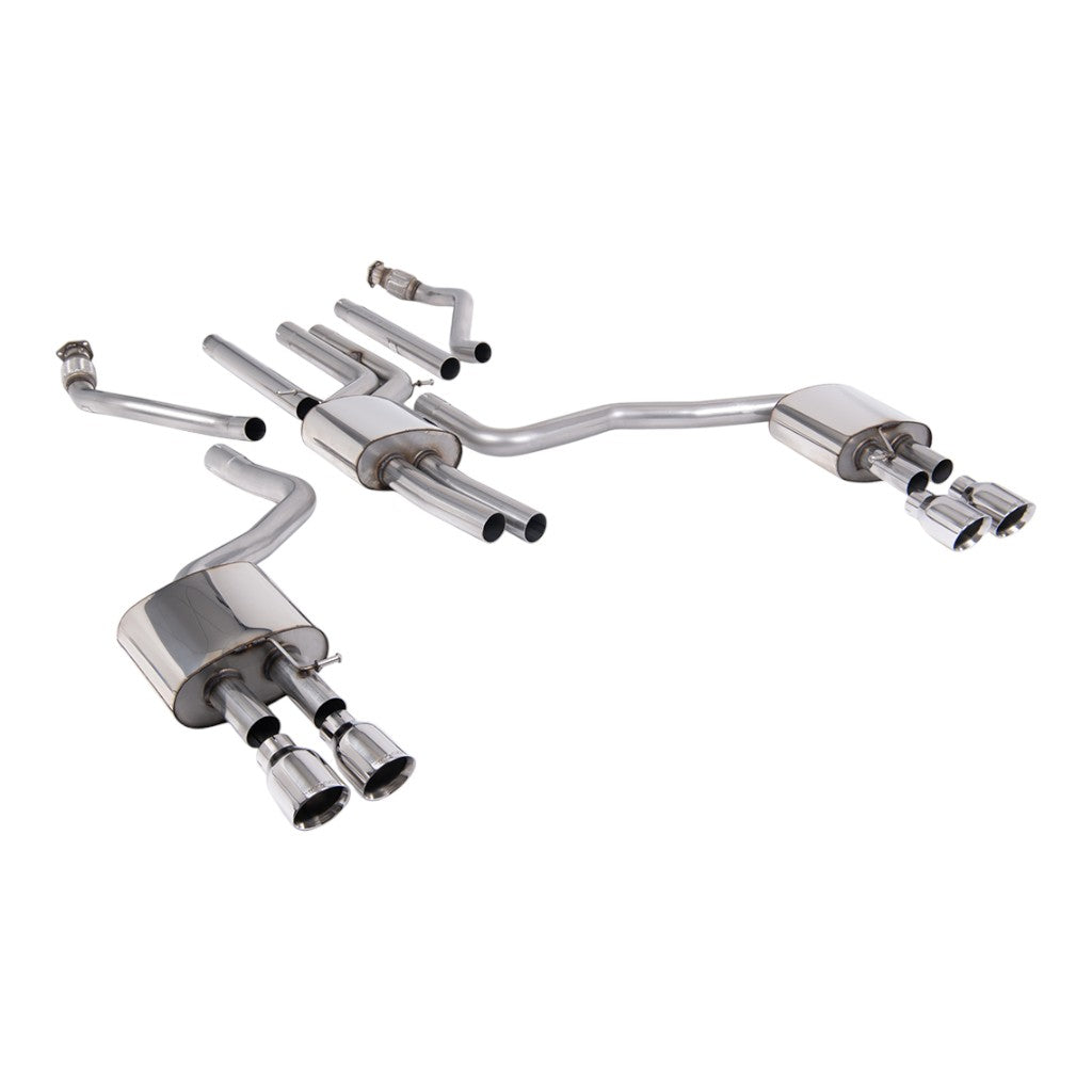 MILLTEK SSXAU1055 Вихлопна система Cat-Back, 2.76" (насадки поліровані GT-100) для AUDI A6 3.0L TFSI S-Line (C7.5) 2015-2018 Photo-0 