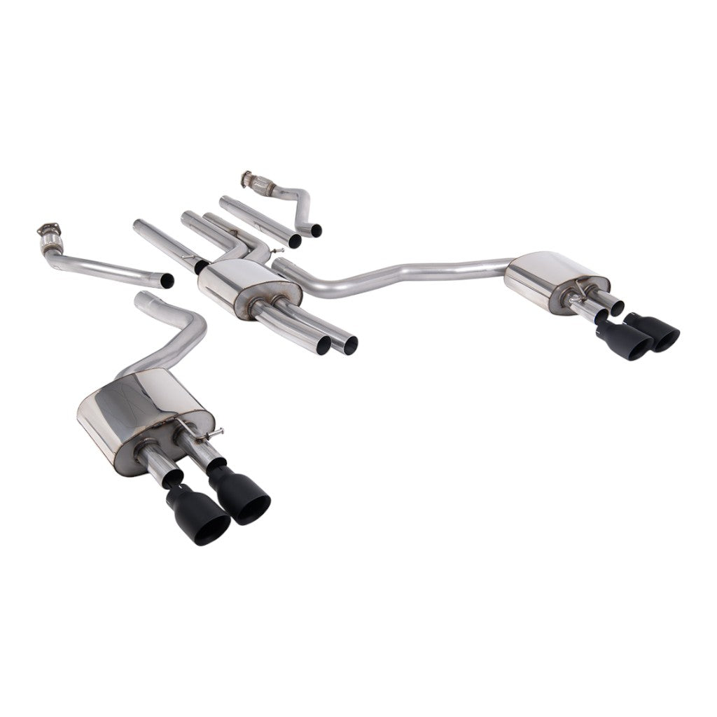 MILLTEK SSXAU1056 Вихлопна система Cat-Back, 2.76" (насадки GT-100, чорний Cerakote) для AUDI A6 3.0L TFSI S-Line (C7.5) 2015-2018 Photo-0 