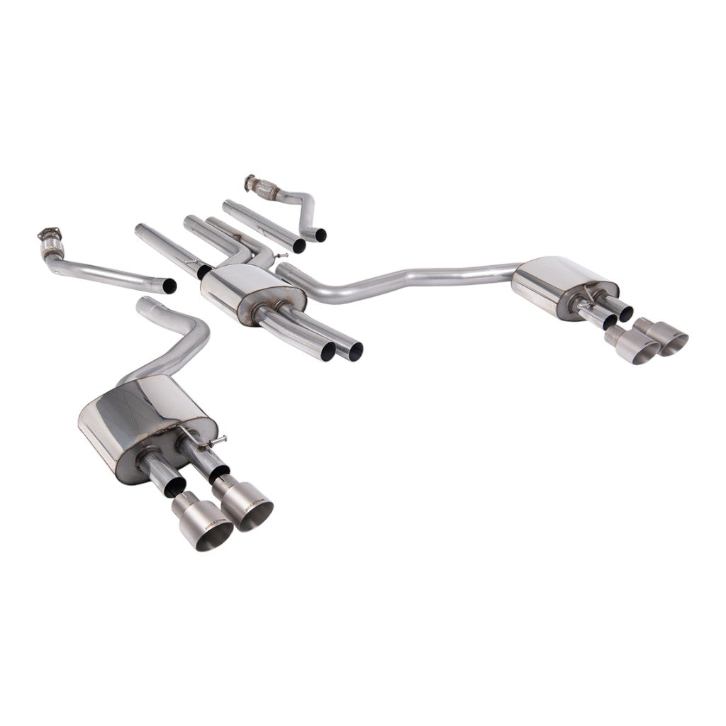 MILLTEK SSXAU1057 Вихлопна система Cat-Back, 2.76" (насадки GT-100, матовий титан) для AUDI A6 3.0L TFSI S-Line (C7.5) 2015-2018 Photo-0 