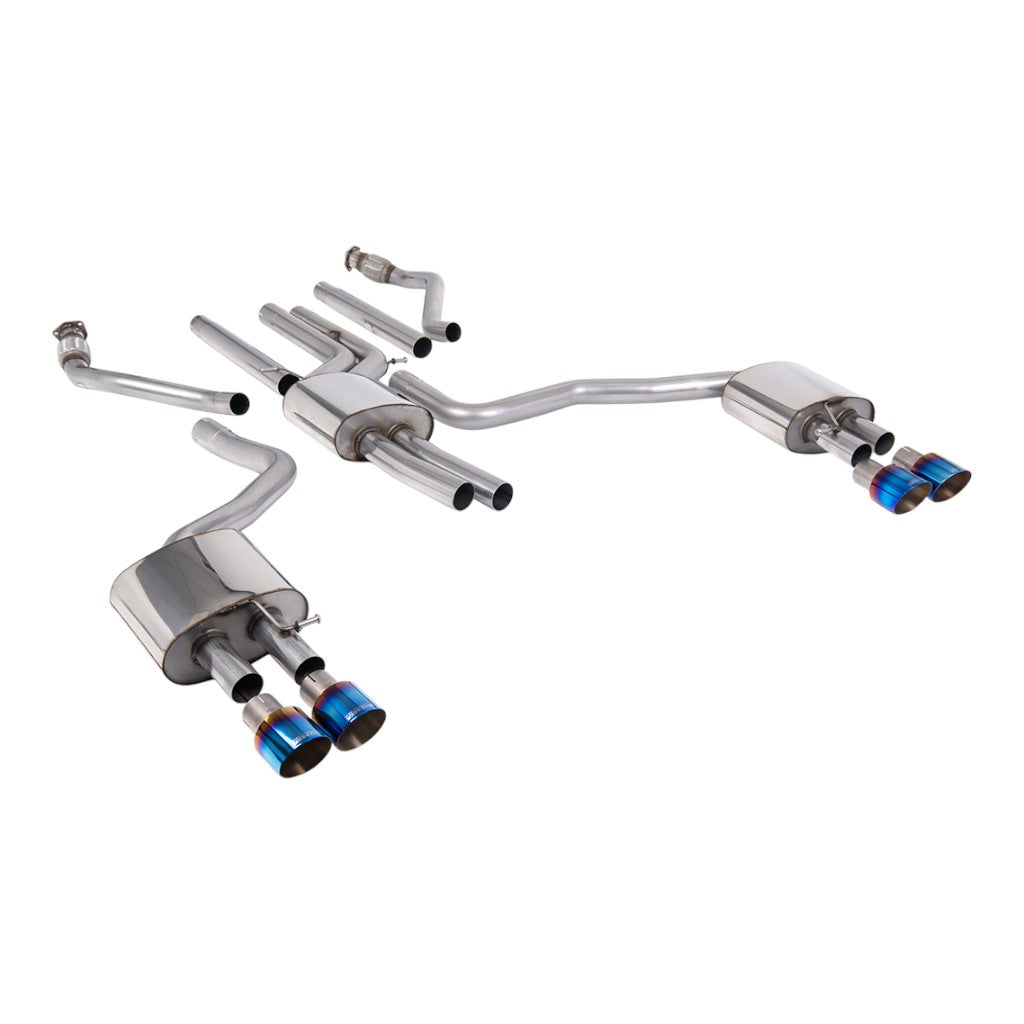 MILLTEK SSXAU1058 Вихлопна система Cat-Back, 2.76" (насадки GT-100, синій титан) для AUDI A6 3.0L TFSI S-Line (C7.5) 2015-2018 Photo-0 